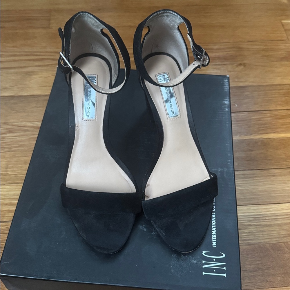 Suede Block Heel Sandal